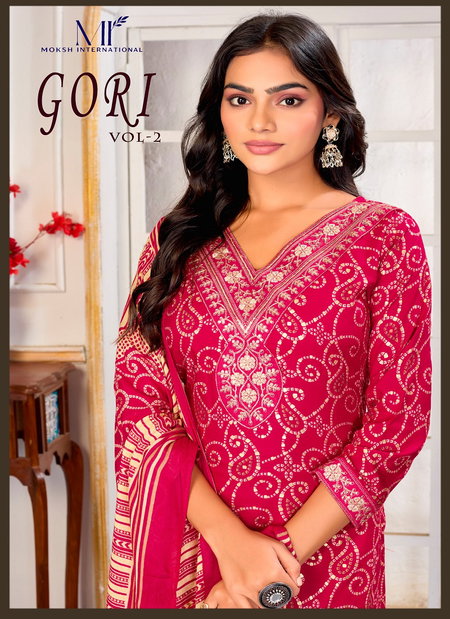 Gori Vol 2 By Moksh Premium Chanderi Kurti With Pant And Dupatta Wholesalers In Delhi